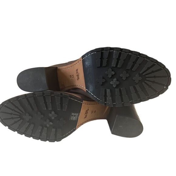 Coach Odell Brown Leather Pull On Heel Boots Size 11 - Picture 2 of 12